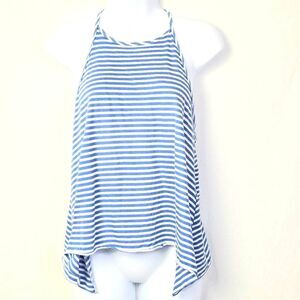 Hollister Blue White Striped Halter Tank Top M